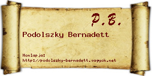 Podolszky Bernadett névjegykártya